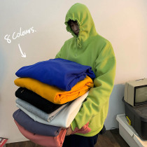 Spring new long-sleeved sweater male student wild bf lazy wind solid color top large size trend loose hoodie