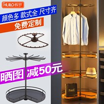 Wardrobe corner rotating hanger 360 degree cloakroom multi-function pants rack Pull basket shelf Pants draw hardware accessories