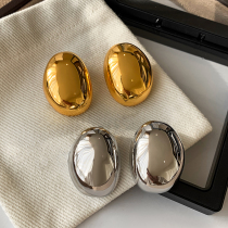 European and American gold big earrings female niche design sense high-end cold wind exaggerated light luxury silver earrings metal earrings