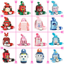 Childrens thermos cup with straw cup bear franchise shop new dual-purpose water cup kettle Primary School kindergarten portable