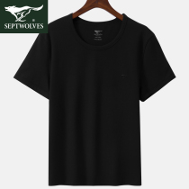 Seven Wolves Men T-Shirt Pure Cotton Short Sleeve Underwear Upper Body Half Sleeve Full Cotton Summer Fitness Beating Undercoat Male Sweatshirt