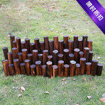 Factory direct new carbonized anticorrosive wood fence wooden fence probing flower round wooden stake Yusen gardening fence activities