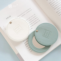 Leather small mirror Portable mirror can be placed in the bag imitation leather small mirror