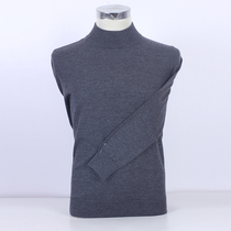 Brand mens cashmere sweater Mens 100% pure cashmere Mens medium collar semi-high collar solid color base sweater sweater sweater