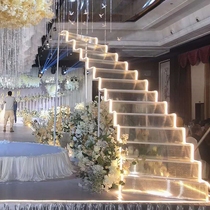 New Luminous Ladder Stage Iron Sunboard Decoration Arch Romantic Creative Wedding Custom Props