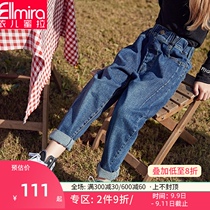 Girls jeans spring and autumn childrens father pants loose 2021 new female baby girl foreign style pants thin tide