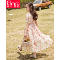 Girls Dress Summer Childrens Skirt Long Dress Summer Chiffon skirt floral 2021 new female big virgin girl summer