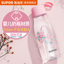 Supor B cup water Cup portable summer hand cup plastic creative male and female students Korean fresh cute Cup