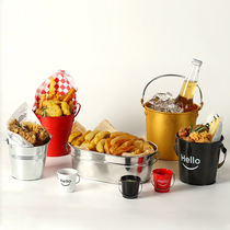 Bar snack bucket ktv gourmet snack bucket Western restaurant Fries bucket Fried chicken bucket Mini ice bucket tableware seafood bucket