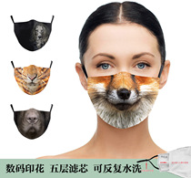 Tiger 2 Ha Animal Blame 2022 Tiger Hard face cute cloth mask dust - proof smog plug - filter mask