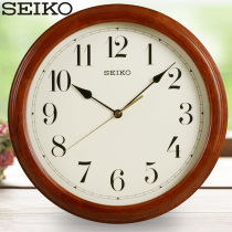 13 inch SEIKO Precision clock fashion living room office simple pastoral solid wood fashion wall clock wall clock watch
