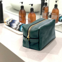 Makishi wash bag High-grade travel mens large capacity storage bag Leather wash bag makeup bag Portable womens makeup bag