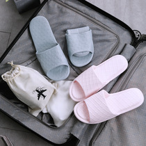 Travel Portable Folding Slippers Tourist Non-slip Female Swimming Bath Super Light Business Trip Supplies Send cashier bags