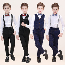 Childrens boy dress suit suit Summer flower girl British wind boy little host performance piano performance suit