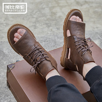 Banbi Emperor Tide Summer Casual Martin Boots Breathable Upscale Sandals Real Leather Men High Help Maro Shoes 210-5