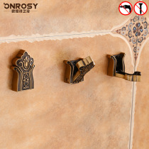 Wardrobe adhesive hook single hardware pendant bathroom European style bathroom door back wall adhesive hook folding coat hook no hole