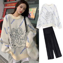 High-grade pregnant womens clothing autumn and winter Korean version of the long loose bottoming fashion tide mother sweater pregnant women sweater
