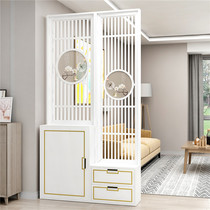 The porch cabinet partition living room is facing the door.