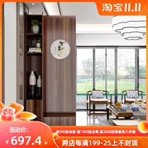 New Chinese screen partition cabinet living room modern simple entrance hall decoration solid wood light luxury porch cabinet