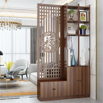 New Chinese screen partition simple modern living room solid wood simple home decoration Porch Locker shoe cabinet