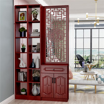 New Chinese style screen partition cabinet Modern simple living room solid wood decorative wall household entry door entrance cabinet shoe cabinet one