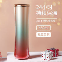 Small waist thermos cup ladies high-grade high value water Cup boys simple tea cup stainless steel cup high sense