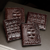  Thailand Siam crocodile leather wallet mens stitching-free leather short wallet multi-card horizontal youth ultra-thin leather wallet