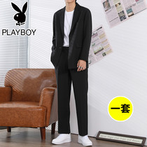 Playboy spring and autumn small suit jacket mens suit handsome all-match loose casual Korean version of the trend suit