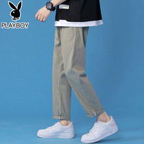 Playboy casual pants mens spring and autumn loose straight Korean version of the trend wild 2021 new mens trousers