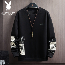 Playboy mens sweater 2021 spring and autumn Korean version of the trend loose and wild long-sleeved t-shirt mens fashion brand clothes