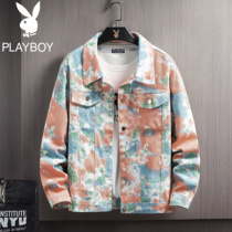 Playboy denim coat men 2021 spring and autumn Korean fashion top jacket casual Joker tooling jacket