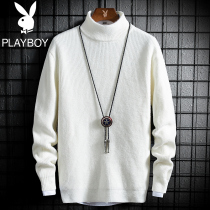 Playboy 2021 New turtleneck sweater mens thick fashion autumn and winter mens handsome base shirt coat