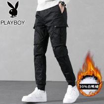 Playboy winter down pants men wear thickened 2021 New Fashion men duck down cotton pants slim warm body