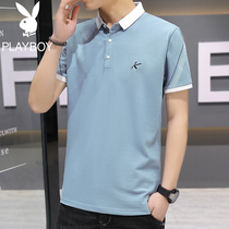 Playboy 2021 summer new Korean version of the trend lapel mens polo shirt led short-sleeved T-shirt top clothes