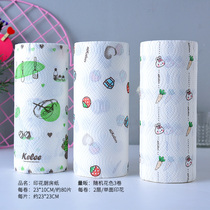 3 rolls of kitchen printed paper towel absorbent paper Kitchen special paper Toilet paper degreasing disposable log pulp fiber suction