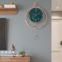 Conbas light luxury deer head silent clock Nordic modern living room wall clock simple creative fashion clock swing clock