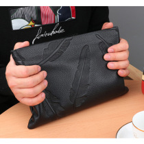 Genuine Leather Mens Hand Grab Bag Envelope Wrap bag Large capacity Male Head layer Bull Leather Handbag Male Casual Hand Grip Bag Business