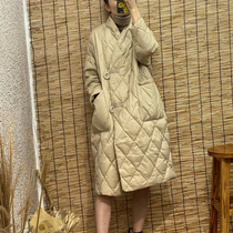 Down jacket womens winter New long fashion Korean version of white duck down thick loose jacket Joker collar original