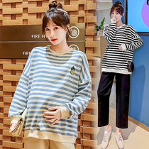Pregnant women spring and autumn clothes clothes fashion models 2021 New pregnant women sets autumn loose tops pregnant women clothes spring and autumn
