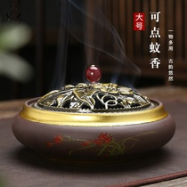 Wenxiang basin stove Household indoor large mosquito coil tray Ceramic sandalwood stove agarwood aromatherapy stove line incense mosquito coil holder