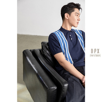 Horizon Mens Fashion Short Sleeve T-Shirt Male Trend Pure Striped Korean Turned Polo Shirt Youth New TEE Blouse