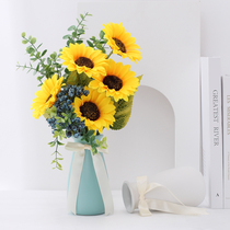 Sunflower simulation flower small bouquet ornaments dried flowers fake flowers Home living room decoration TV cabinet dining table desktop decoration