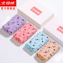 Arctic suede ladies underpants female pure cotton crotch antibacterial mid-waist large size Mama high waist closedown full cotton triangular shorts head