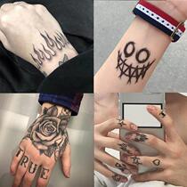 Tattoo stickers dark waterproof long-lasting men and women skull back series fingers cool flower arms ins Wind 15