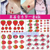 Strawberry Music Festival Around Tattoo Stickers Face Stickers Stars Same Custom Music Festival logo Waterproof Men and Women