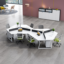 Creative staff office desk and chair combination work position more than 36 people special-shaped staff desk office furniture