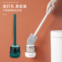 Toilet brush household no dead corner washing toilet brush toilet light luxury wall hanging silicone double-sided long handle cleaning artifact