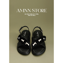 AMNN original butterfly knot fairy wind cross with flat bottom sandal design Sensation Small Crowd Outwear and Damp Slippers