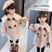 Girls woolen sweater girls son coat small scents wind autumn and winter female baby mid-child 2021 ocean gas thickened