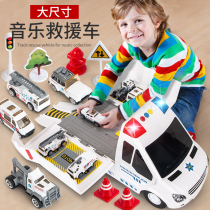 Children Ambulance Toy Mega Boy Special size Deformed Car 120 Suit Alloy Car Emulated New Year Gift